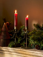 Antique Brass Bow Candle Holders - Set of 2, Large