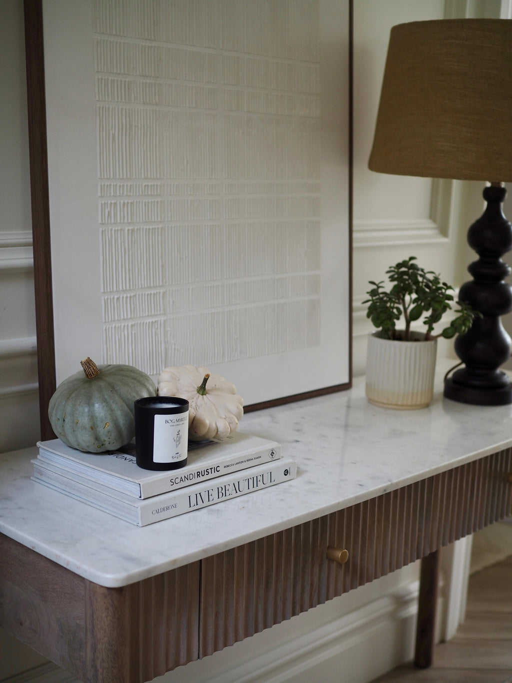 Maude Mango Wood and Marble Console