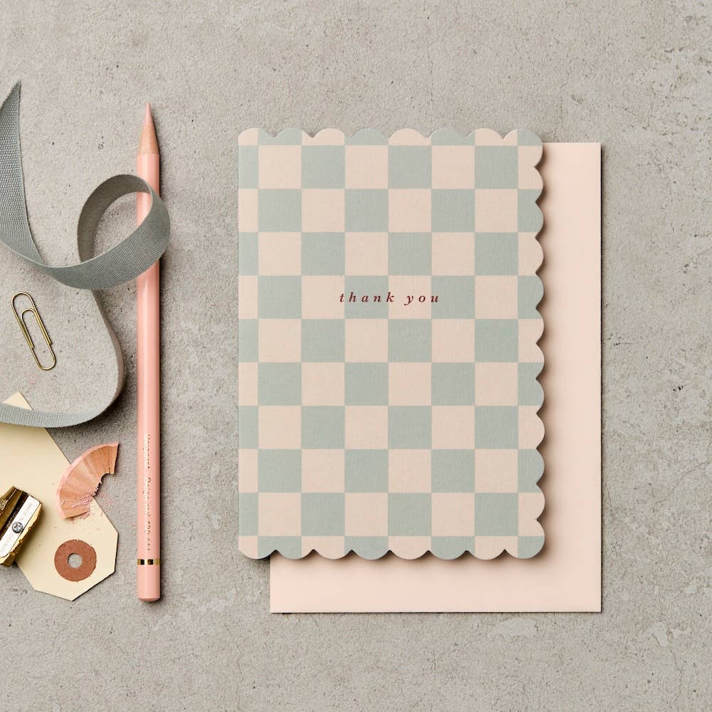 Checkered Thank You Card