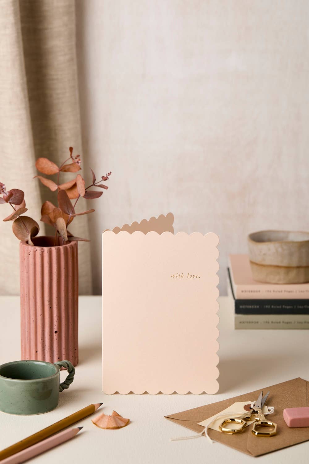 With Love - Scalloped Card