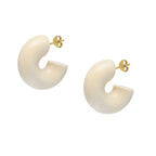 BRANCH - White Wooden Chunky Hoop Earrings