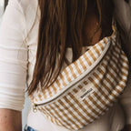 Gabrielle Gingham Cotton Bum Bag: Vichy Camel