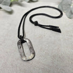 Branch - Black Natural Large Rectangle Buffalo Horn & Cord Pendant