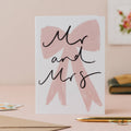 Mr and Mrs Bow Wedding Card