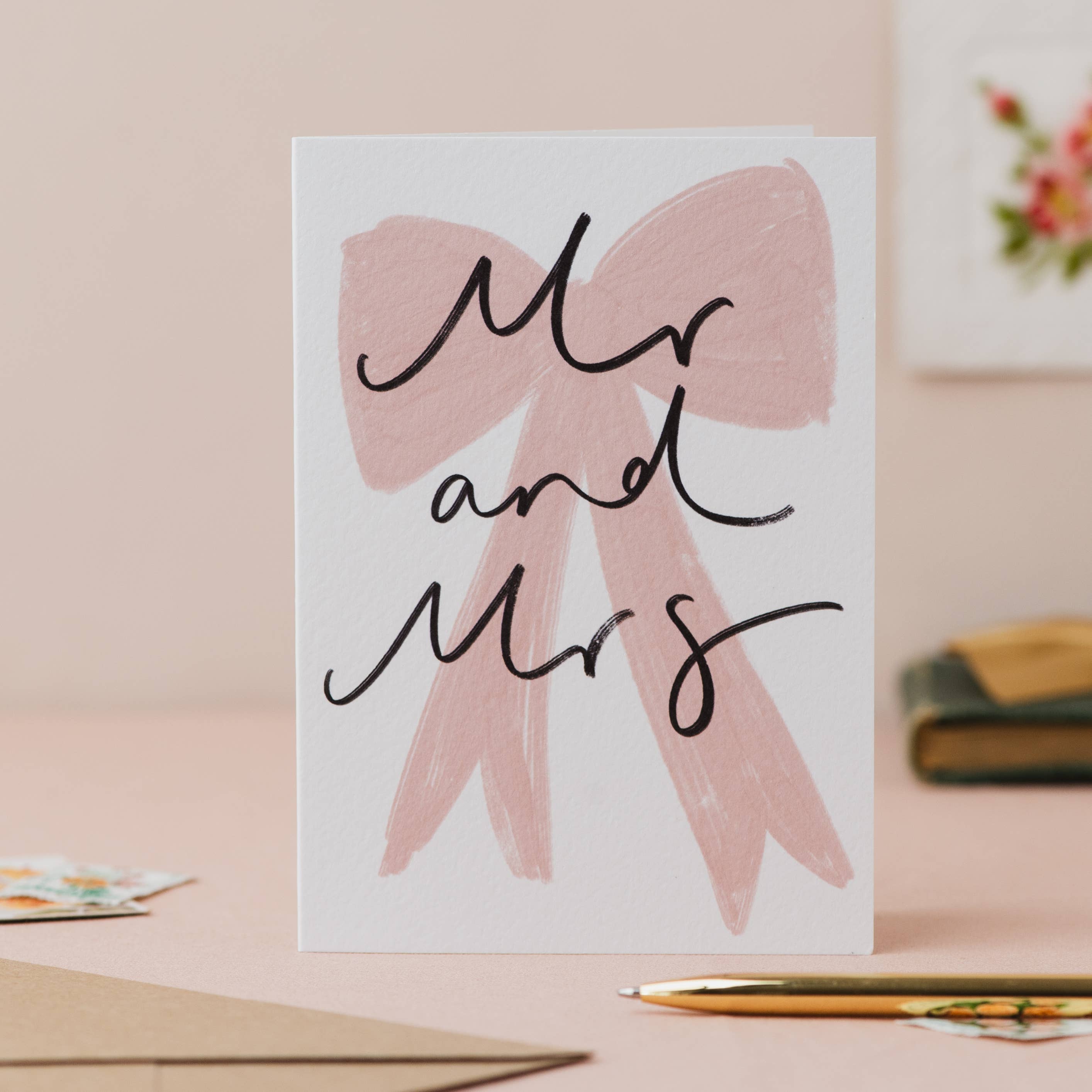 Mr and Mrs Bow Wedding Card