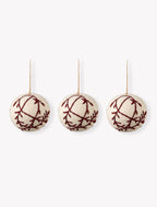 Southwold Christmas Patterned Baubles - Felt berry
