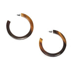 Branch - Brown Buffalo Horn Large Hoop Earrings