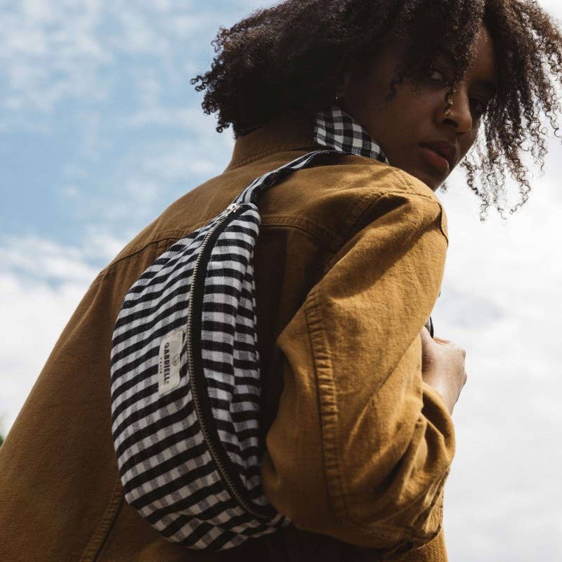 Gabrielle Gingham Cotton Bum Bag: Vichy Camel