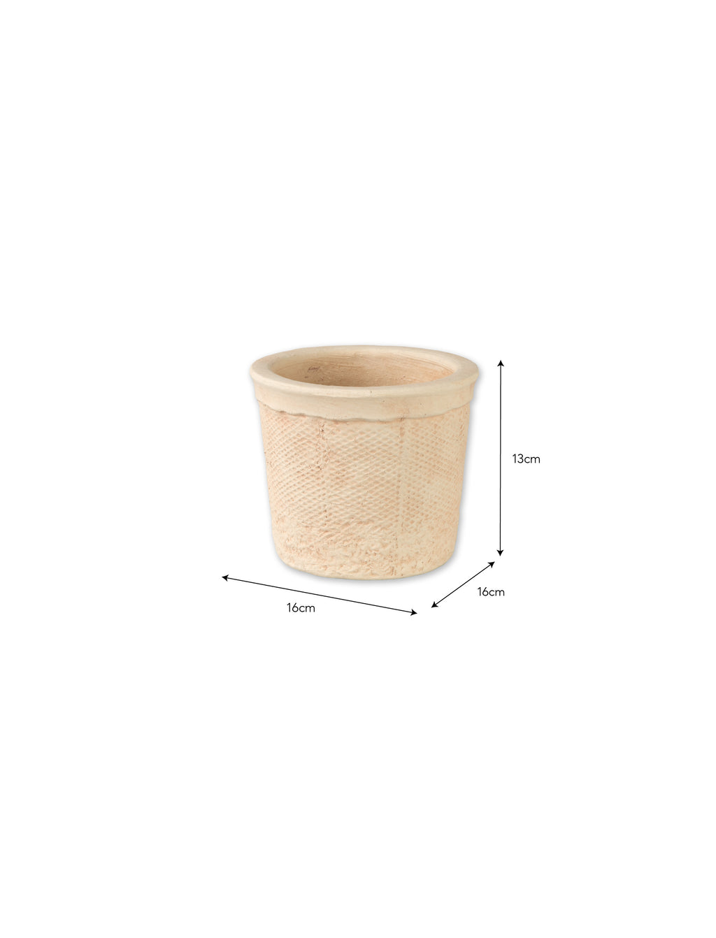 Dursley Textured Pot 16cm - Stoneware, Natural
