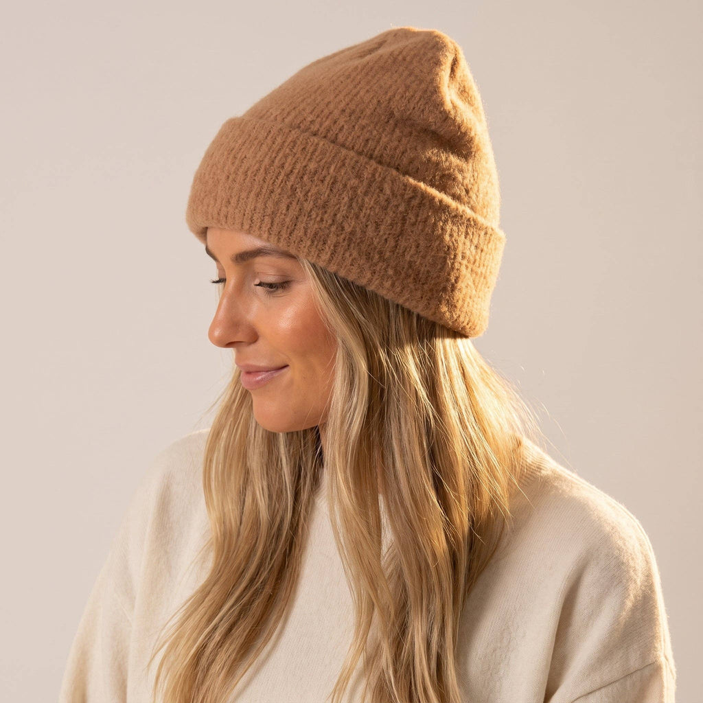 Woolen Beanie Hat - Camel