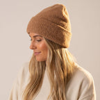 Woolen Beanie Hat - Camel