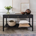 Lucas Oak Three Drawer Console Table
