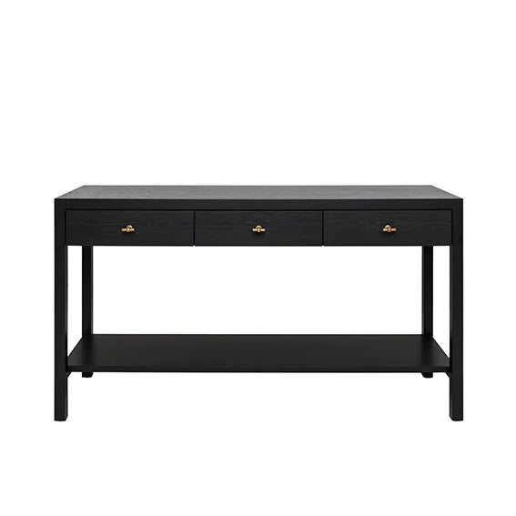 Lucas Oak Three Drawer Console Table
