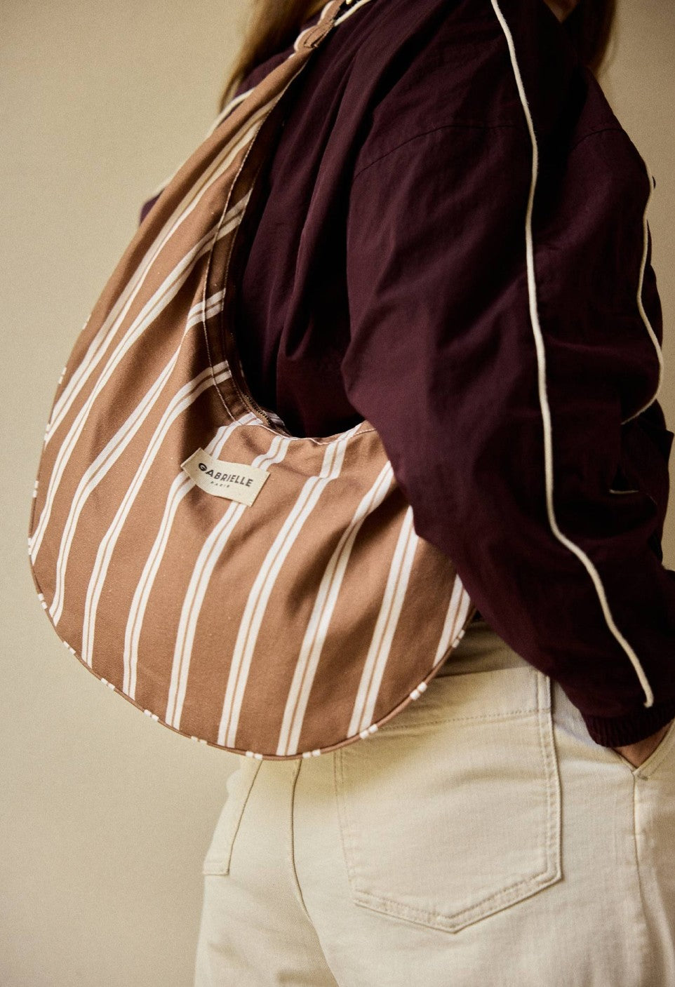 B Bag Noisette Stripes