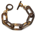 Branch - Brown Natural Rectangle Buffalo Horn Link Bracelet