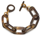Branch - Brown Natural Rectangle Buffalo Horn Link Bracelet