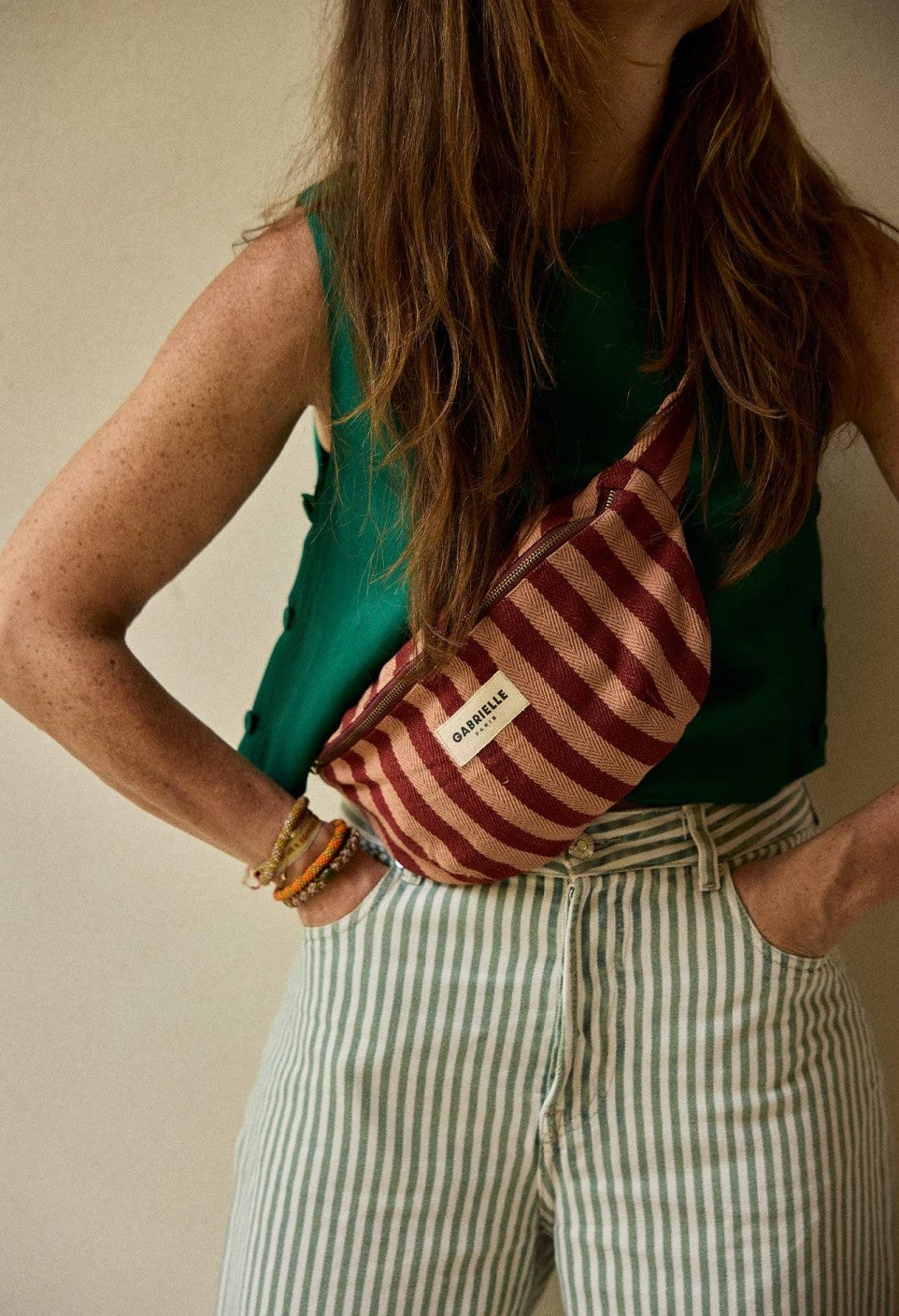 Rayures Garance Banana Bag